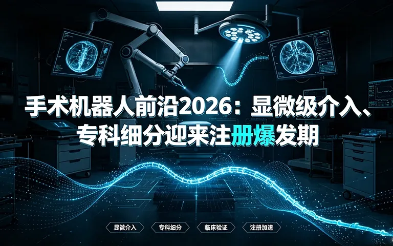 手术机器人前沿2026：显微级介入、专科细分迎来注册爆发期